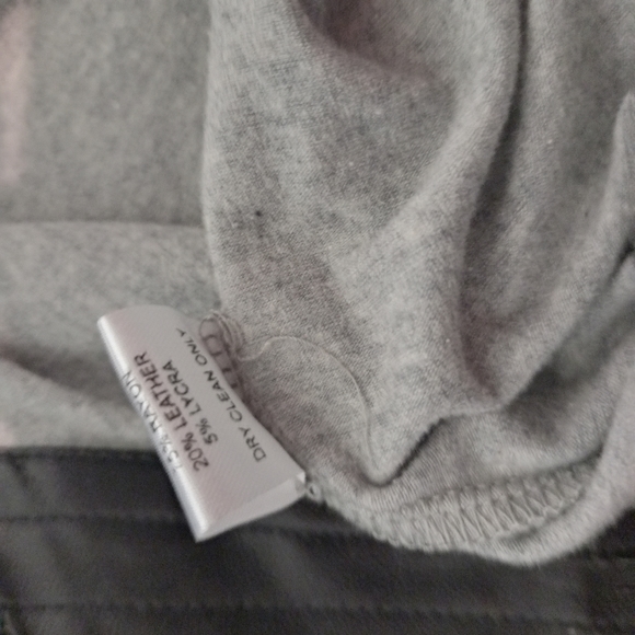 Indiana the Label Distressed leather and cotton drape jacket coat size 10 - Picture 10 of 14